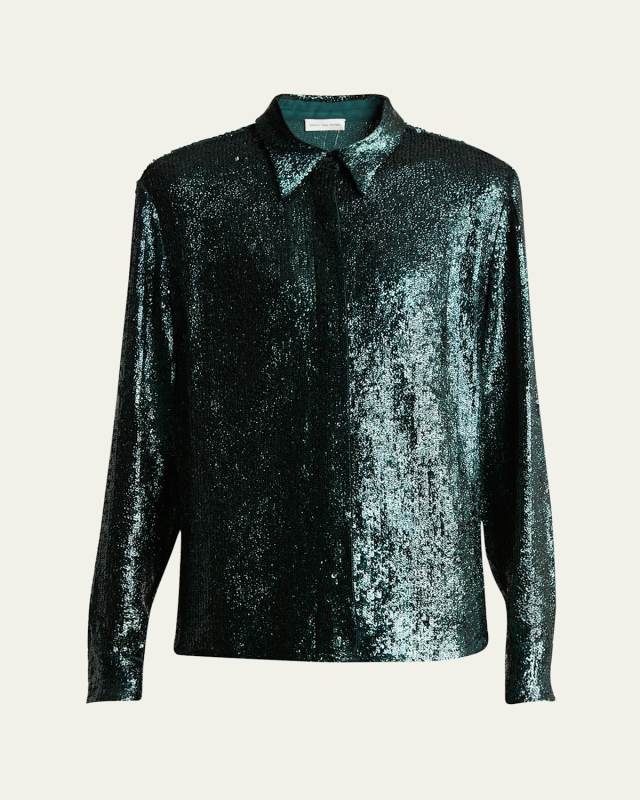 Chowy Sequined Button Down Shirt